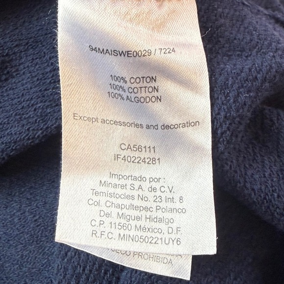 Eden Park Mens Navy Blue 1/4 Zip Cotton Pullover Sweatshirt 3XL 94MAISWE0029 - Picture 7 of 8